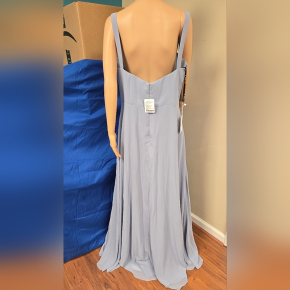 Windsor Blue Formal Gown Sweetheart Neckline Chiffon Size 16 Runs Small Fits 14 - Picture 4 of 15